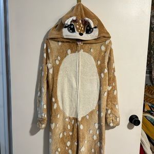 Girls Justice plush deer suit with removable feet size 18/20 plus(fits like 6/8)